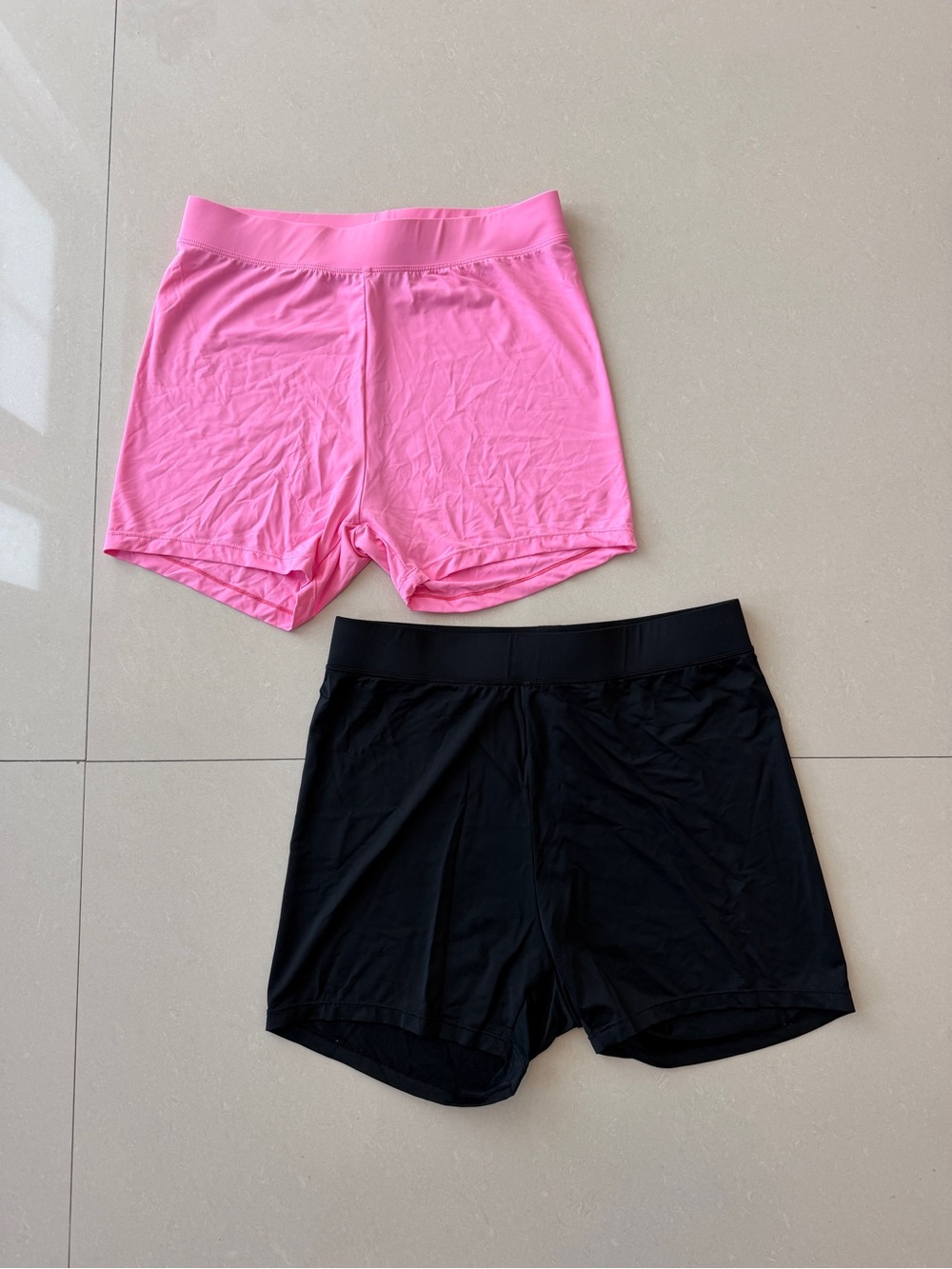 Spandex Pink & Black Active Bike Shorts Duo